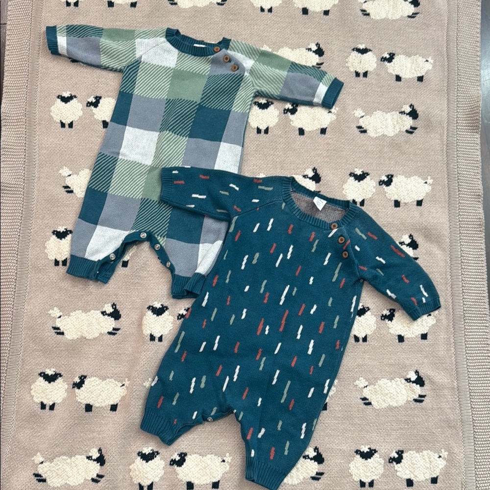 Cozy Kids One Piece Set - Blue and Green